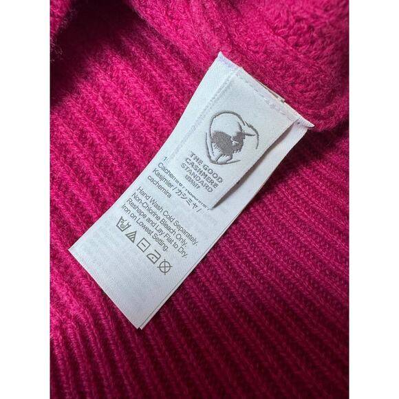 J CREW Sweater, Size women's MEDIUM, 100% Cashmere, Hot Pink; crew neck - Picture 7 of 9